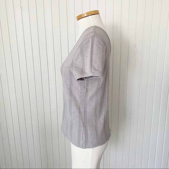 NWT Madewell Gray (Grey) Eyelet Short Sleeve Top Size Medium - Picture 6 of 12